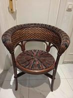 Prachtige vintage gevlochten fauteuil, Ophalen, Hout