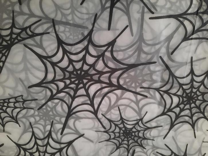 Decoratie Halloween - 2x tafellaken spinnenweb, Hobby en Vrije tijd, Feestartikelen, Zo goed als nieuw, Ophalen of Verzenden
