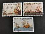 Sao Tomé e Principe 1989 - navigation - voilier antique, Timbres & Monnaies, Timbres | Afrique, Affranchi, Enlèvement ou Envoi