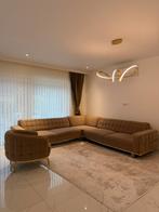 Luxe hoekzetel met slaapfunctie + fauteuil, Ophalen, Zo goed als nieuw, Stof