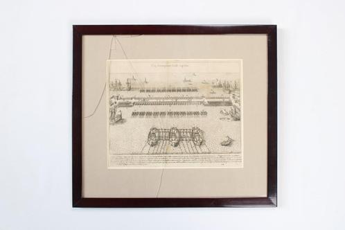 gravure : Le pont sur l'Escaut, pont Farnèse, 1585, Antiquités & Art, Art | Eaux-fortes & Gravures, Enlèvement ou Envoi