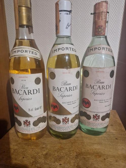 Set van 3 Bacardi Jaar 1970/80 60eur, Verzamelen, Wijnen, Nieuw, Ophalen of Verzenden