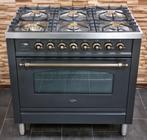 🔥 Poêle Boretti de luxe 90 cm anthracite et vieux cuivre 6, Electroménager, Cuisinières, Comme neuf, 5 zones de cuisson ou plus