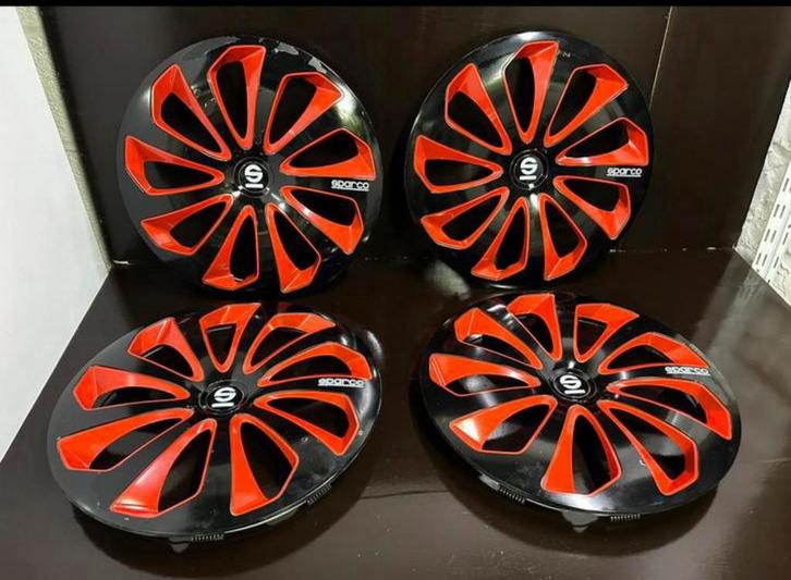 4 16” SPARCO universele wieldoppen superprijs 15€/4, Auto diversen, Wieldoppen, Gebruikt, Ophalen of Verzenden