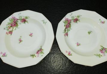 5 antieke soepborden Delinieres & Co - Limoges France. beschikbaar voor biedingen