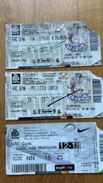 Tickets KRC tickets voor de Europacup - verkoop lot of stuk, Verzamelen, Sportartikelen en Voetbal, Gebruikt, Poster, Plaatje of Sticker