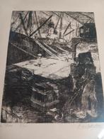 gesigneerde ets , Henri Van Peteghem, Ophalen of Verzenden