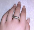Damesring zilver met witte diamantjes Dyrberg Kern, Handtassen en Accessoires, Ringen, Met strass, Verzenden, Nieuw, 17 tot 18