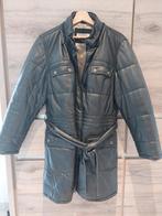 Lederen winterjas, Ophalen, Zo goed als nieuw, Maat 38/40 (M), Blauw