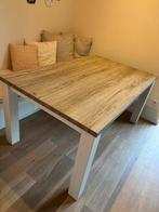 Eettafel + salontafel - bruine eik, Huis en Inrichting, Tafels | Eettafels, Ophalen, Zo goed als nieuw