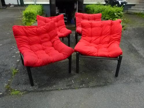 vintage lounge zeteltjes fauteuils set van 4, Verzamelen, Retro, Huis en Inrichting, Ophalen