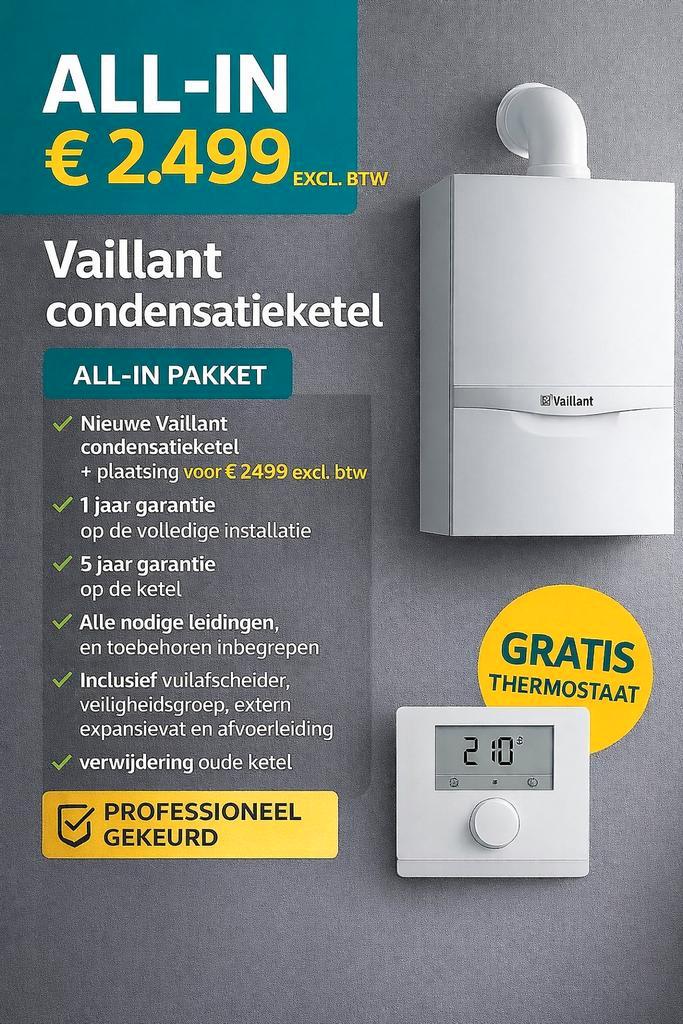 Vaillant a été installé et inspecté avant 2499 ! #loodgieter, Bricolage & Construction, Bricolage & Rénovation Autre, Neuf, Enlèvement