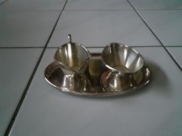 Vintage verzilverd 3-delig roomstel beschikbaar voor biedingen