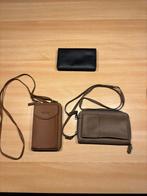 2 gsm tasjes +1 portemone, Ophalen of Verzenden, Zo goed als nieuw, Bruin, Overige typen