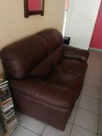 Lederen 2 zit, Huis en Inrichting, Zetels | Zetels, Ophalen, Gebruikt, Tweepersoons, Leer
