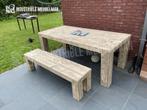 Robuuste Steigerhout Tuinset Tuin Tafels Tuinmeubelen ACTIE!, Verzenden, Nieuw, Hout