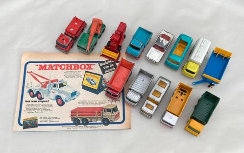 13 stuks MATCHBOX + oude advertentie, Hobby en Vrije tijd, Modelauto's | Overige schalen, Gebruikt, Ophalen of Verzenden