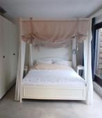 Hemelbed wit, Ophalen, Gebruikt, Tweepersoons, Landelijke
