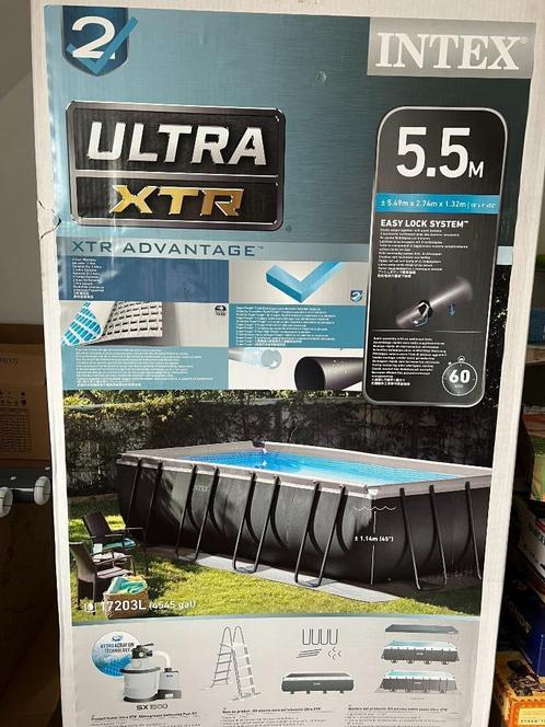 Intex zwembad Ultra XTR 5,5m antraciet, Tuin en Terras, Zwembaden, Nieuw, Opzetzwembad, 120 cm of meer, 400 cm of meer, 200 tot 300 cm