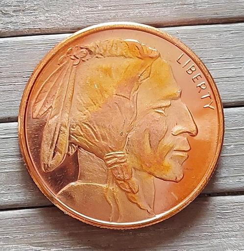 USA - 1 Oz Copper Bullion ‘Indian Head’ - Golden State Mint, Timbres & Monnaies, Métaux nobles & Lingots, Cuivre, Envoi