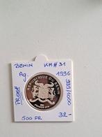 Benin 500 fr 1996 AG  PROOF 999/1000 schaars geres els, Ophalen of Verzenden