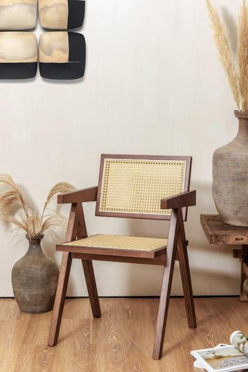 Hout+rotan stoel - Jeanneret - Chandigarh - design beschikbaar voor biedingen