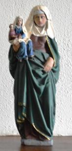 St Anna ten drieën 35 cm gips, Ophalen of Verzenden, Gebruikt, Beeld(je), Christendom | Katholiek