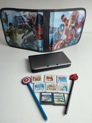 Grijze 3ds XL-console en 9 games, Games en Spelcomputers, Spelcomputers | Nintendo DS, Ophalen of Verzenden, Zo goed als nieuw