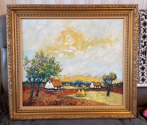 Roeselare: Expressionistisch landschap, R. Buyse (1926-2013), Antiek en Kunst, Kunst | Schilderijen | Klassiek, Ophalen
