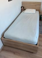 1persoonsbed met verstelbare lattenbodem, Huis en Inrichting, Slaapkamer | Bedden, Overige materialen, Beige, 90 cm, Eenpersoons