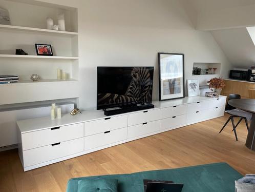 IKEA NORDLI ladekast met 4 laden — wit, 160x54cm, Huis en Inrichting, Kasten | Ladekasten, Gebruikt, Minder dan 100 cm, 100 tot 150 cm