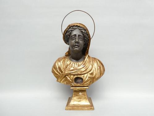Grote reliekbuste Sint Ursula, Italië ca 1700, Antiek en Kunst, Antiek | Religieuze voorwerpen, Ophalen