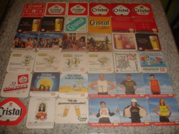 36 verschillende bierviltjes van Cristal Alken voor € 2,50. beschikbaar voor biedingen