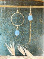 Assymetrische oorbellen natuursteen, Avec pierre précieuse, Bleu, Pendantes, Enlèvement ou Envoi