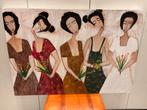 Schilderij 5 dames - 125cm x 85 cm, Enlèvement