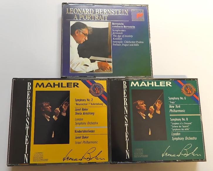 9x CD Bernstein Mahler symphony CBS Sony Austria no ifpi, CD & DVD, CD | Classique, Comme neuf, Orchestre ou Ballet, Romantique