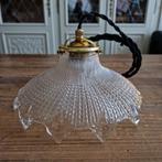 Vintage Holophane prismatisch glazen hanglamp. 7 stuks., Antiek en Kunst, Ophalen of Verzenden