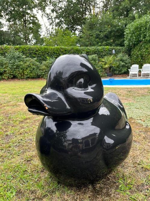 Grote kunststof tuinbeelden zwarte badeenden 2 stuks, Tuin en Terras, Tuinbeelden, Kunststof, Ophalen