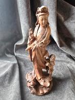 Aziatisch vintage houten Guanyin-beeld, Antiek en Kunst