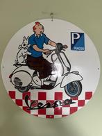 Vespa Kuifje Piaggio emaille reclame bord 50x50cm, Verzamelen, Ophalen, Nieuw, Reclamebord