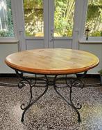 Tafel van smeedijzer en hout, Ophalen, Gebruikt, Grenenhout