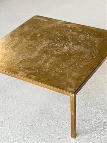 Vintage brass “etched” coffeetable, ca 1980’s beschikbaar voor biedingen