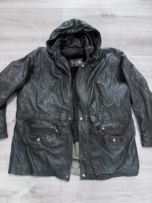 Vintage Echt lederen leder biker motor bomber jas jack 6XL, Kleding | Heren, Jassen | Zomer, Zo goed als nieuw, Overige maten
