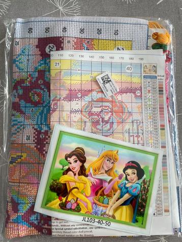 Disney prinsessen voorgedrukt borduurpakket beschikbaar voor biedingen