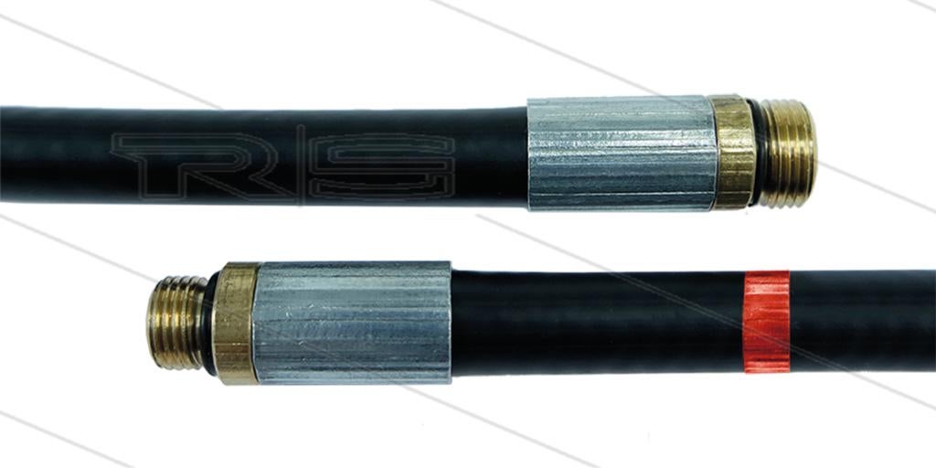 Zwarte Rioolslang 30m met Dubbele Connector NW5, Verzenden