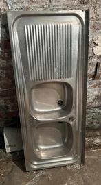 evier inox cuisine 1m20 / 50  à refrotter, Maison & Meubles, Enlèvement, Utilisé
