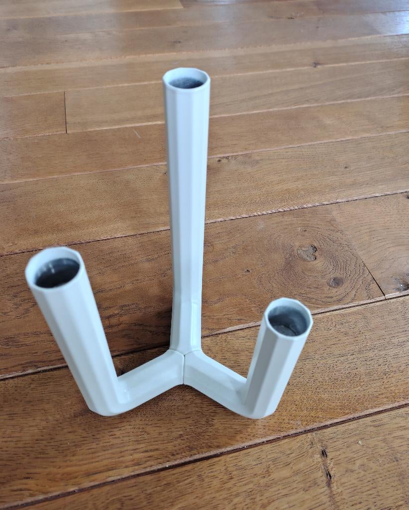 Chandelier blanc pour 3 bougies, Enlèvement, Métal, Blanc, Chandelier