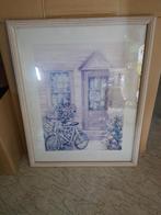 Kaders van Anne geddes en hond met roos tot meisje in bloem, Enlèvement, Utilisé, Photo ou Poster