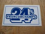 Autocollant 24 heures Francorchamps 12 x 7 cm, Collections, Enlèvement ou Envoi, Neuf, Voiture ou Moto