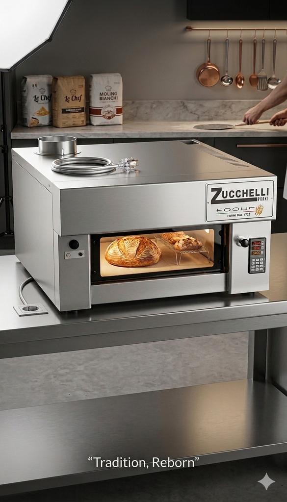 Four à pizza professionnel ZUCHELLI–Acier inox/ 110*54*141cm, Enlèvement ou Envoi, Utilisé, Zuchelli